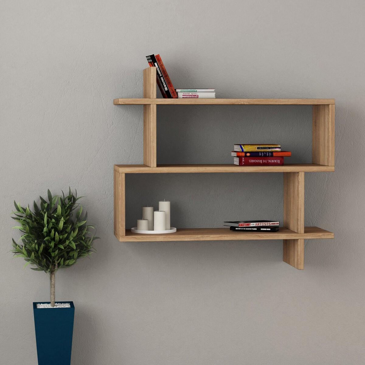 HÄNGEREGAL Holzdekor Eiche B70 cm – PARALEL - Eschefarben, Holzwerkstoff (22/65.5/27.5cm) - Calicosy