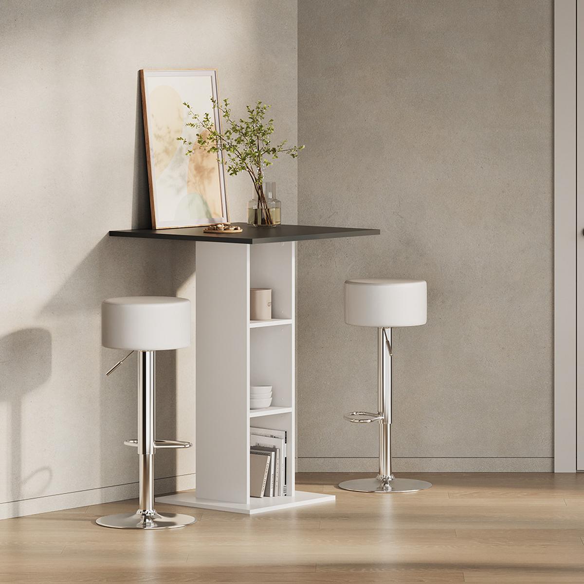 BARTISCH Regusa Anthrazit/Weiß 75 x 75 cm - Anthrazit/Weiß, Holzwerkstoff (75/75/106cm) - Livinity®