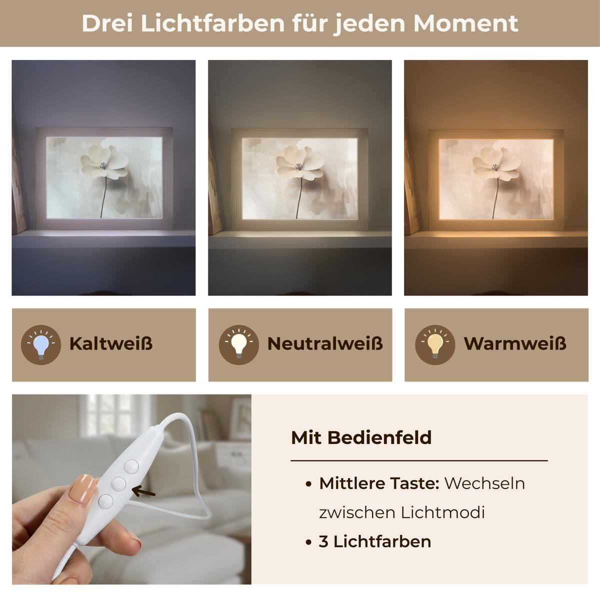TISCHLEUCHTE Blume - Beige - Farbe - Schatten 20x15 cm - Alteiche, Holzwerkstoff (8/20/15cm) - OnlyWow