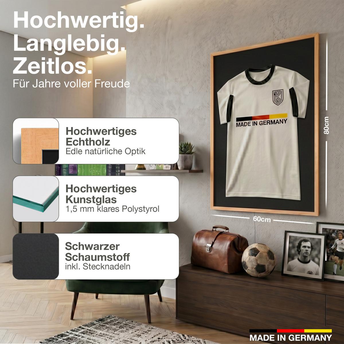 TRIKOTRAHMEN 60/80 mit schwarzem Hintergrund - Braun, Holz (60/80cm) - K-Möbel