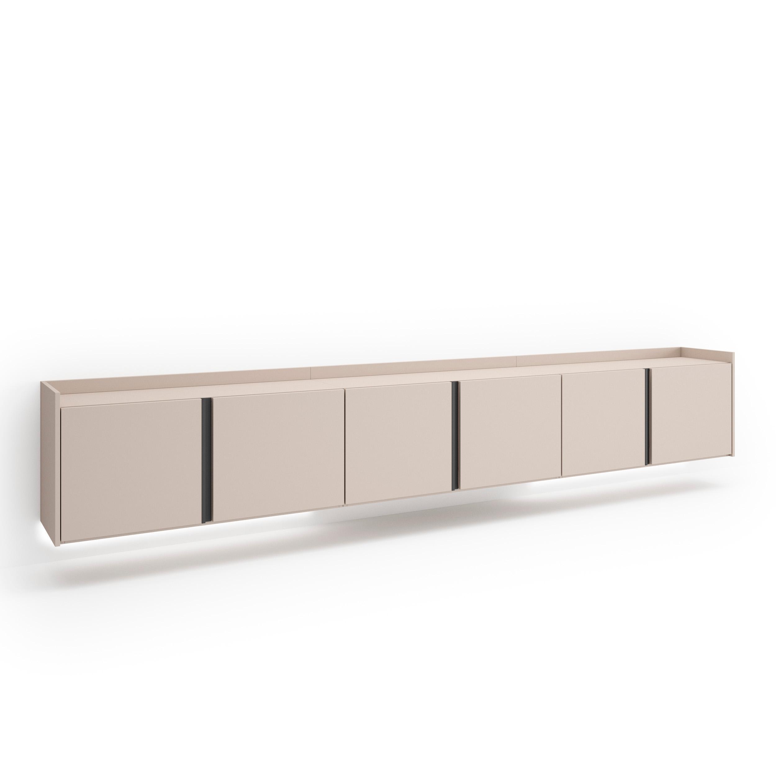LOWBOARD, Beige, 309/35/50cm, Hängend - Beige, Holzwerkstoff (309/50/35cm) - Skraut Home