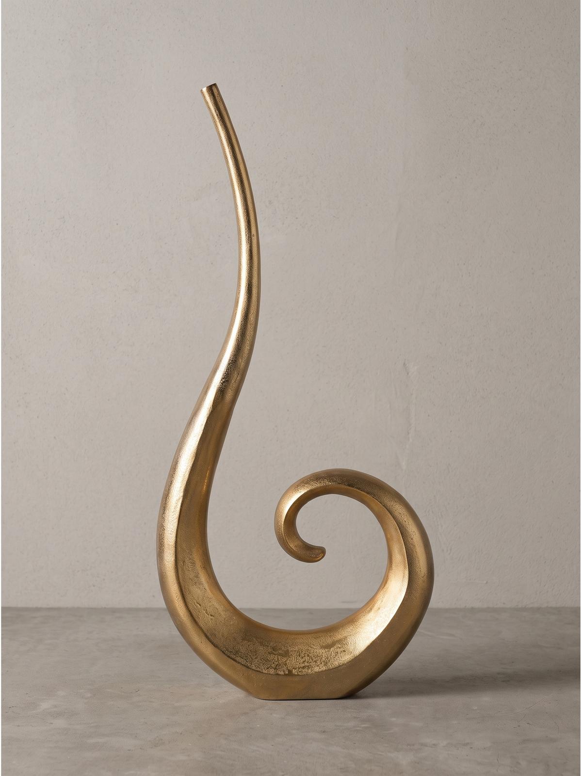 BODENVASE BAVENO, Aluminium, handgefertigt, Gold, 48 x 10 x 100 cm - Goldfarben, Metall (100cm) - KADIMA DESIGN