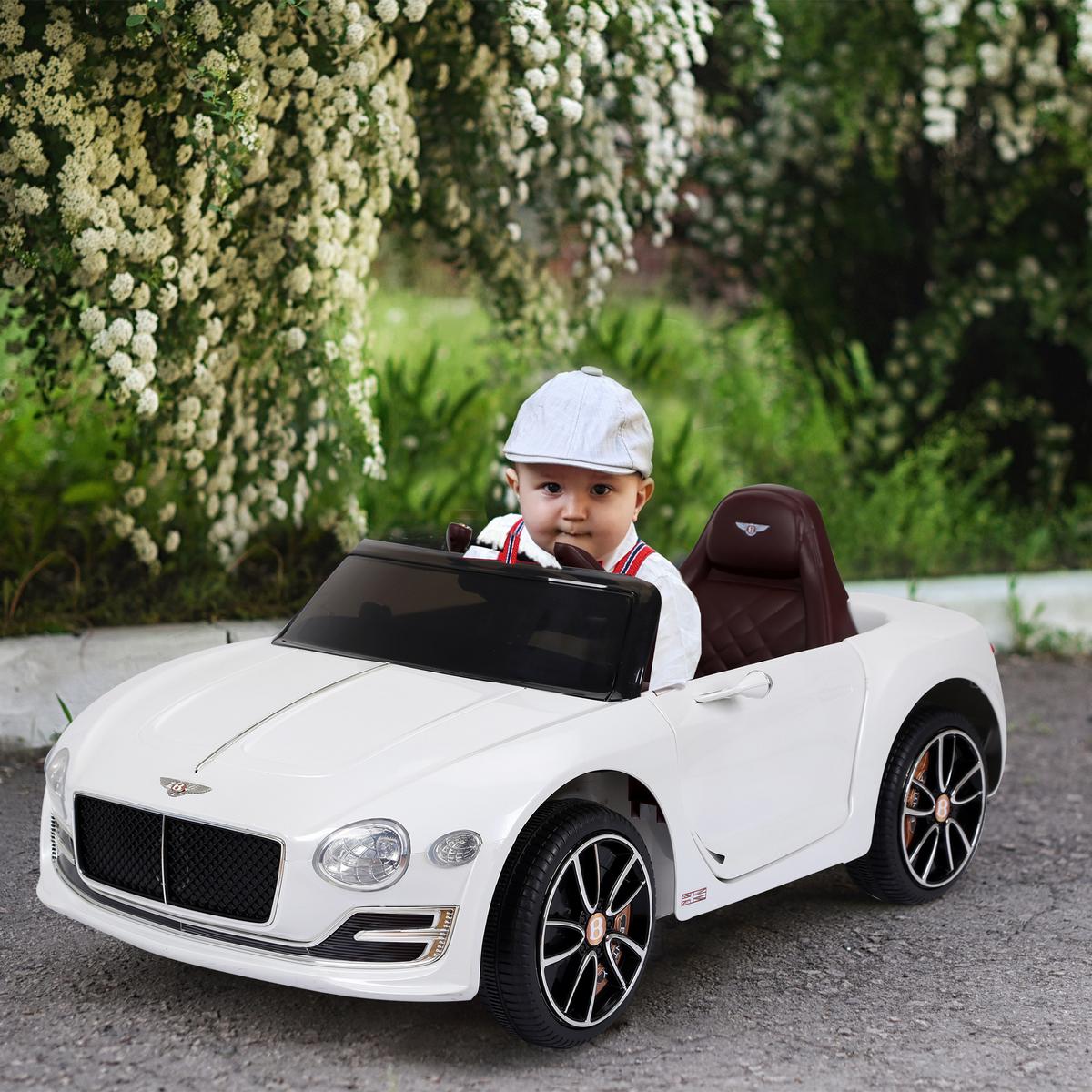KINDER ELEKTROAUTO, Weiß, Metall+ Kunststoff - Weiß, Metall (33/17.5/24cm) - HOMCOM