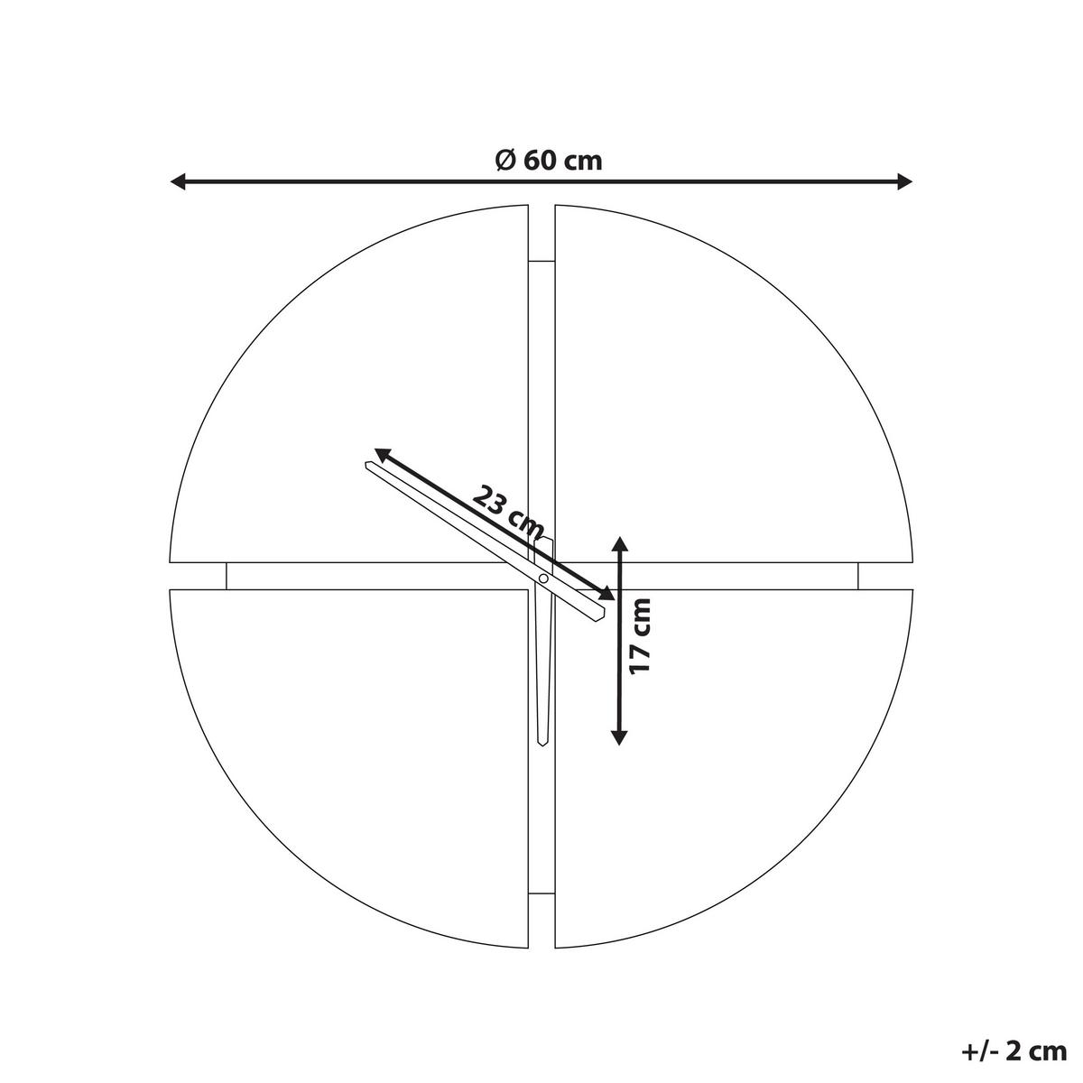WANDUHR heller holzfarbton/schwarz Aramon - Hellbraun, Holzwerkstoff (60/60/0.3cm) - Beliani