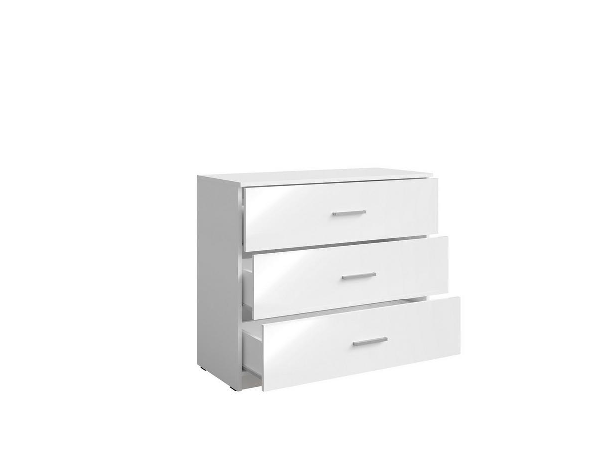 KOMMODE Weiß Hochglanz 93/80,5/42 - Weiß Hochglanz, Holzwerkstoff (93/81/42cm) - RAUMHIRSCH FURNITURE