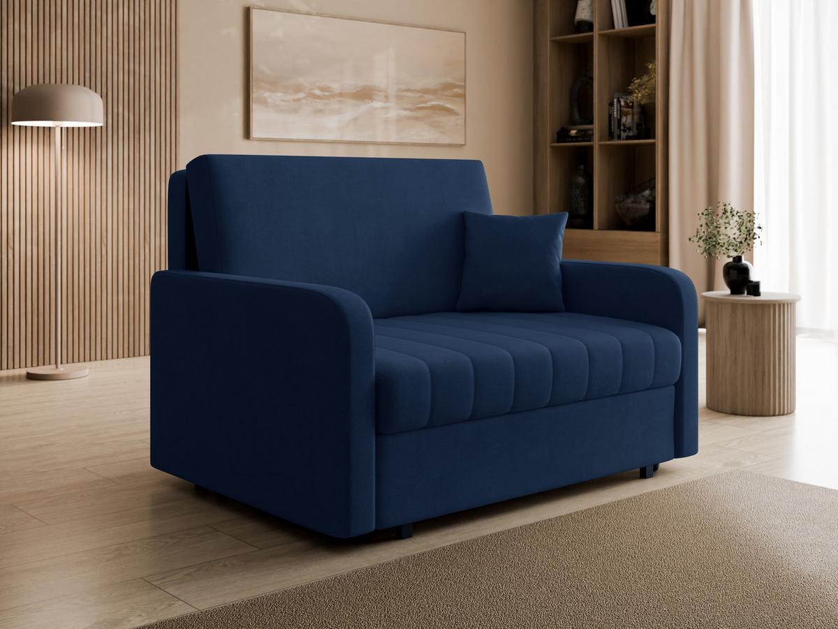 SCHLAFSOFA Viva Silk II - Schwarz/Dunkelblau, Holz/Textil (132/85/98cm) - MIRJAN24