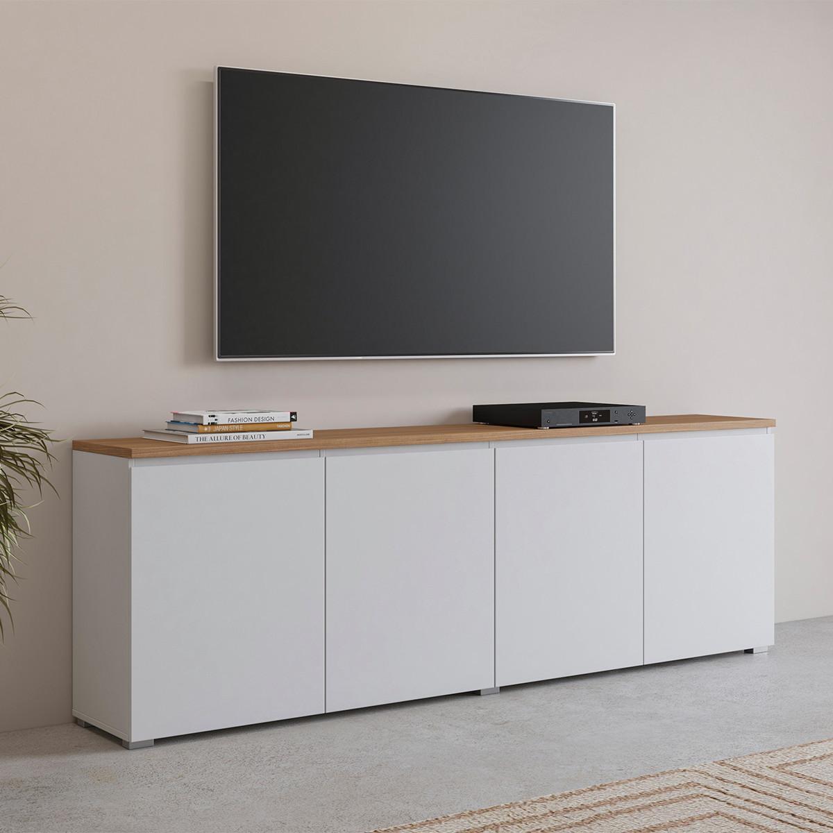 SIDEBOARD Liko Weiß und Holz - Weiß, Holzwerkstoff (200/67.9/34.5cm) - Petits-meubles
