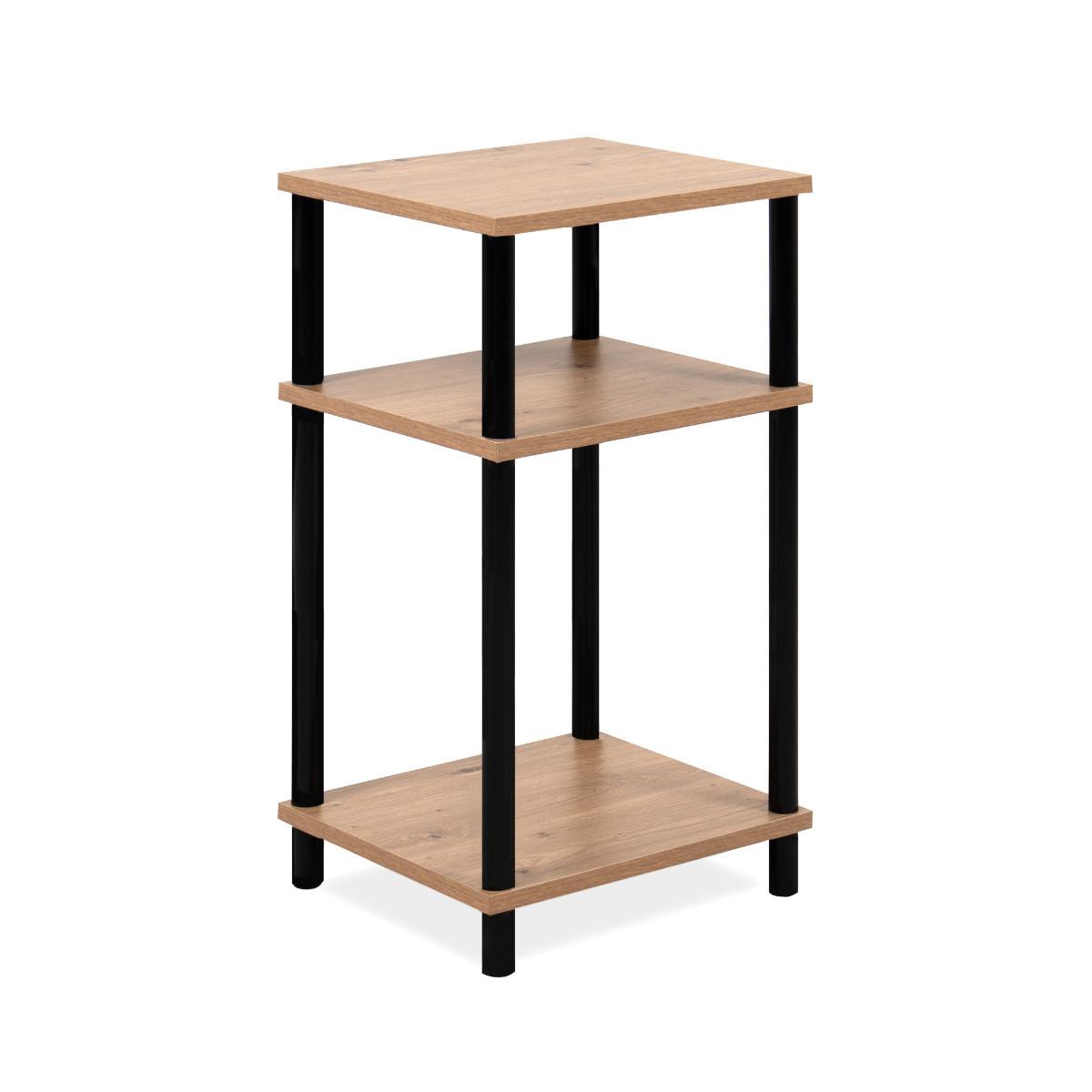 BEISTELLTISCH mit 2 offenen Nischen 30/34/60 cm - Schwarz/Eiche Artisan, Holzwerkstoff (34/30/60cm) - Calicosy