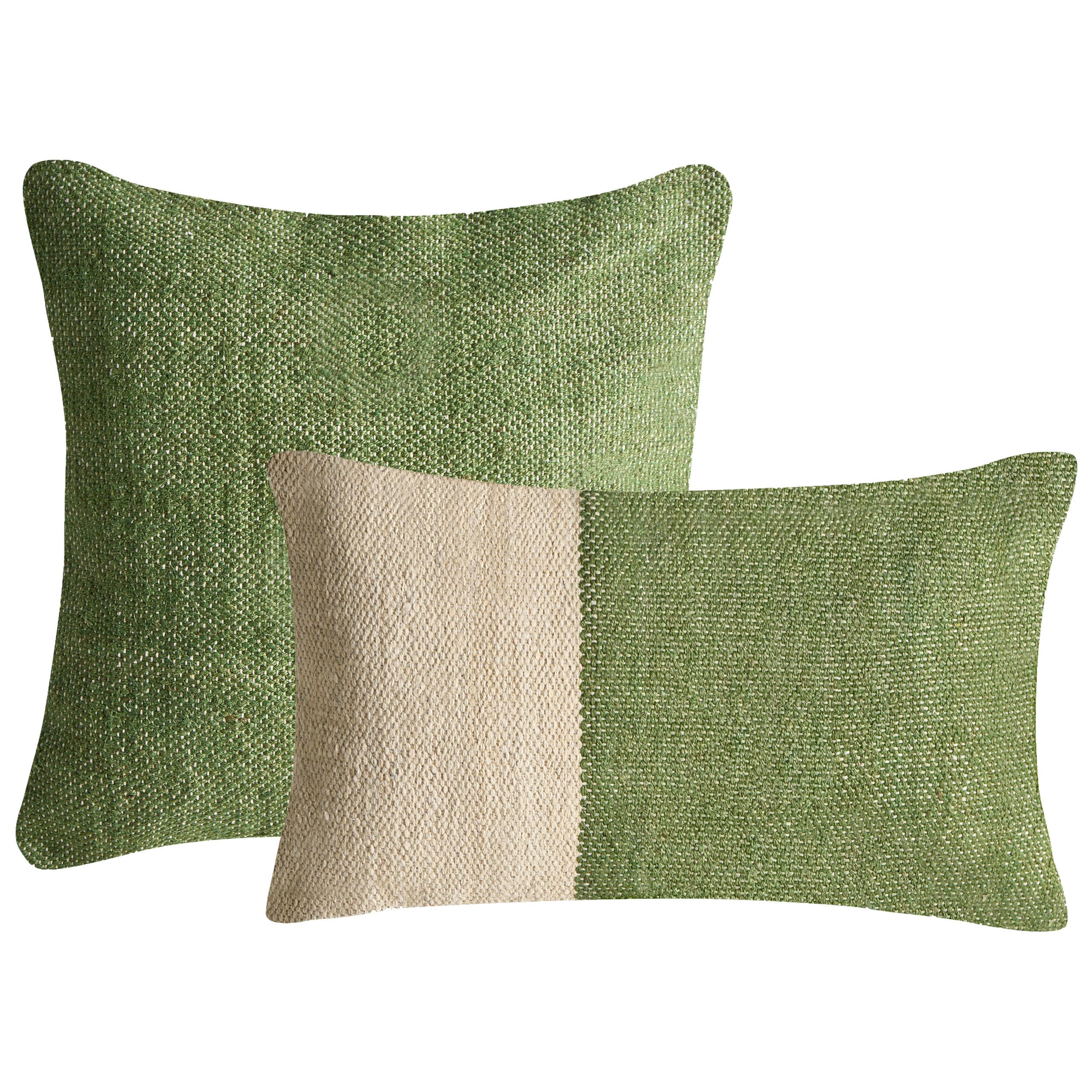 DEKOKISSEN 2er-Set Grün 45/45 cm Anisoptera - Grün, Textil (45/45cm) - Beliani