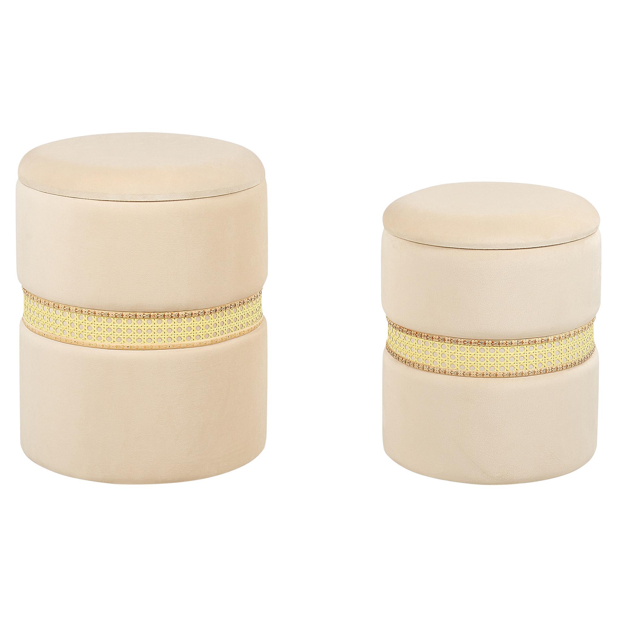 POUF Medford 30-34/30-34/38-43 cm - Beige, Textil (30/38/30cm) - Beliani