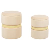 POUF Medford 30-34/30-34/38-43 cm - Beige, Textil (30/38/30cm) - Beliani