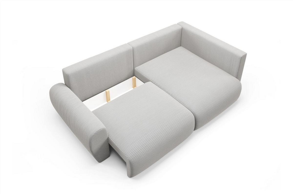 ECKSOFA Galan Mini Mit Schlaffunktion - Hellgrau, Holzwerkstoff/Textil (153/241cm) - Fun Möbel