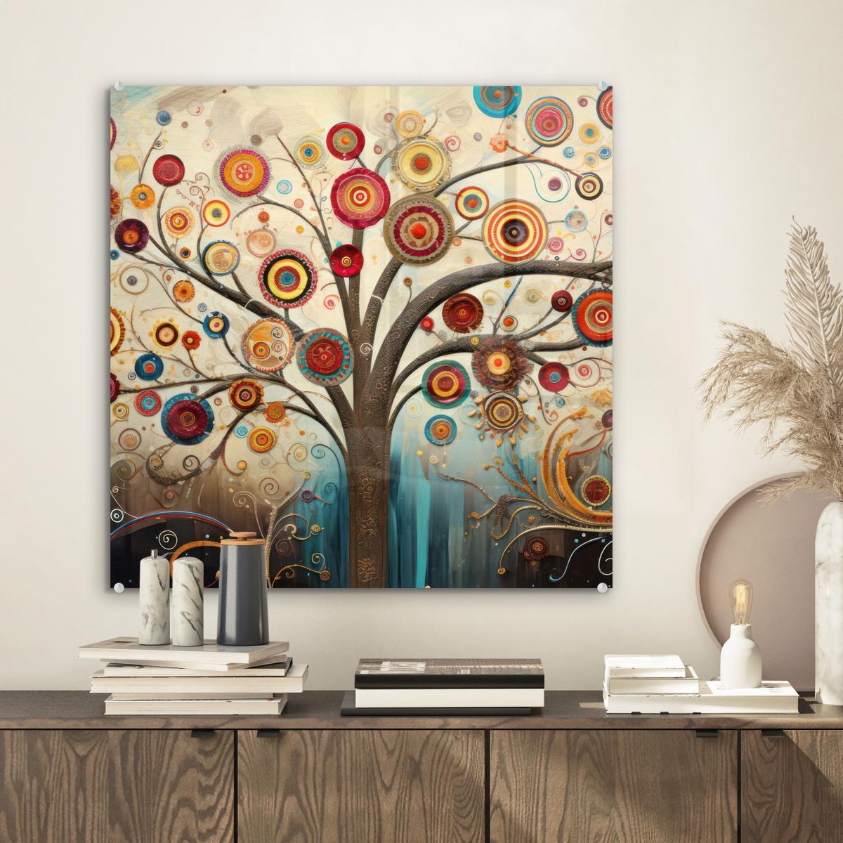 ACRYLGLASBILD Baum - Baum des Lebens - Farbe 50x50 cm - Braun, Glas (50/50cm) - MuchoWow