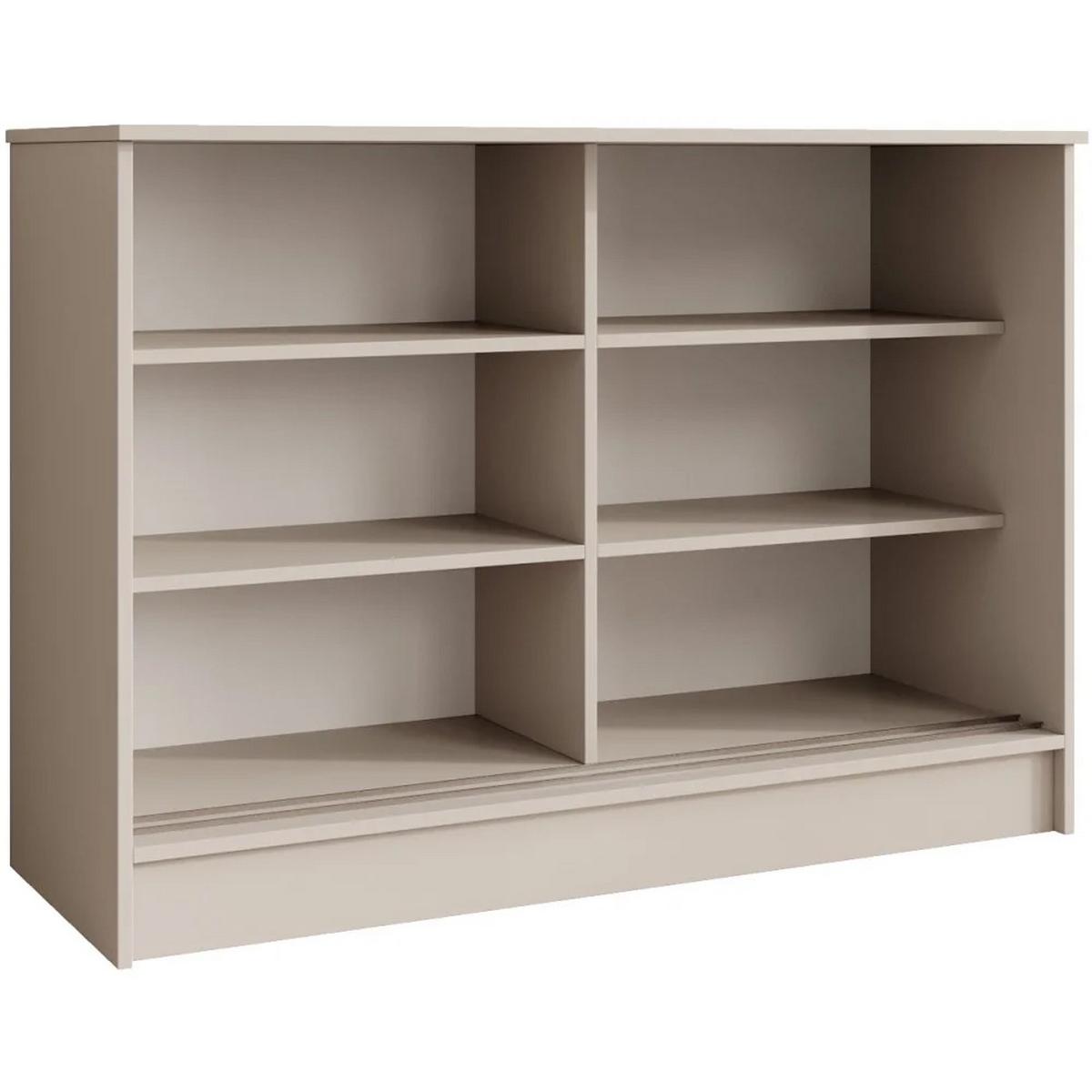 KOMMODE Horizon mit 2 Schiebetüren, Kaschmir+schwarz, 120 cm - Kaschmir/Schwarz, Holzwerkstoff (121/85/43.5cm) - Beautysofa