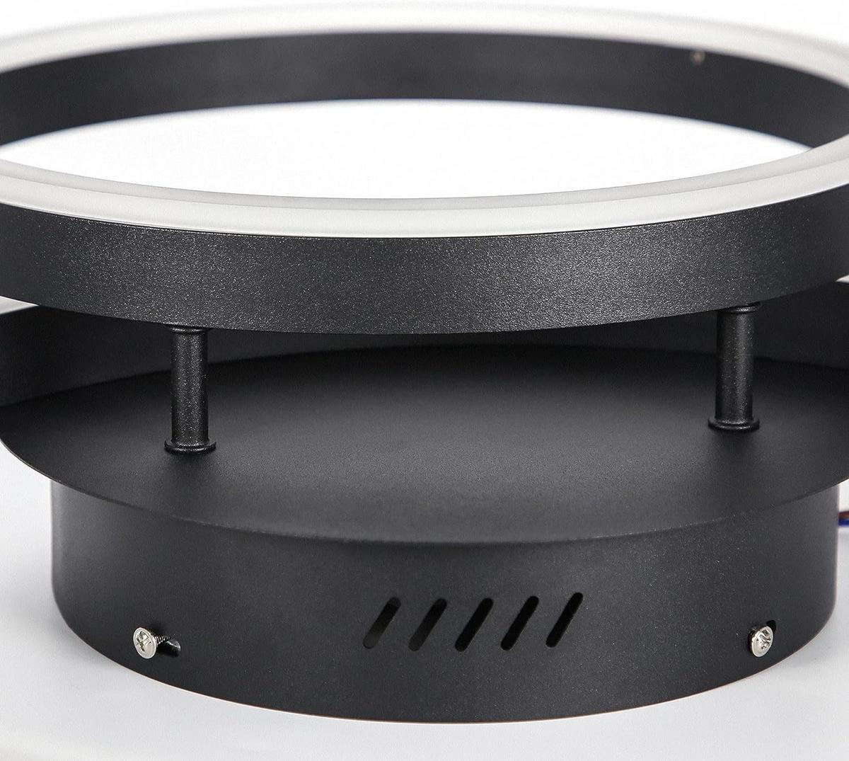 LED-DECKENLEUCHTE Puls 59/40/12 cm - Schwarz, Metall (59/40/12cm) - Nettlife