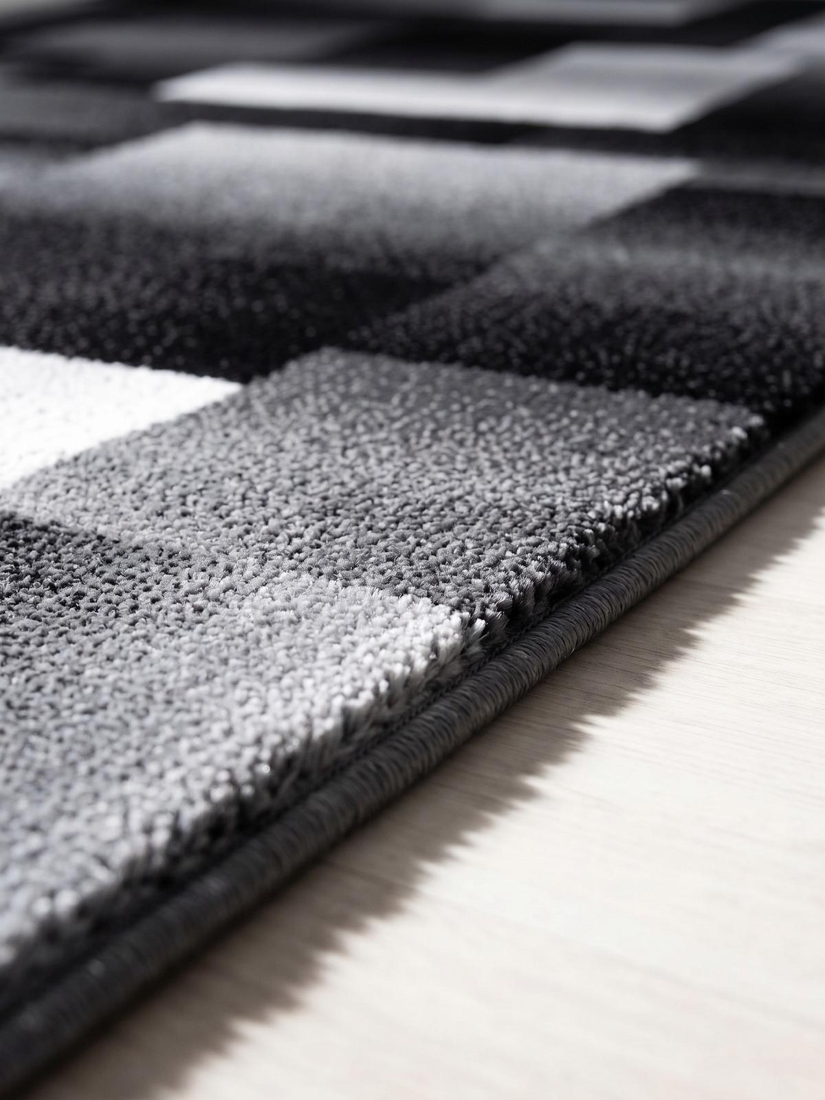 TEPPICH Kurzflor ASPEN in Schwarz, abstrakt kariert, 160 x 230 cm - Schwarz, Textil (230/160cm) - KADIMA DESIGN
