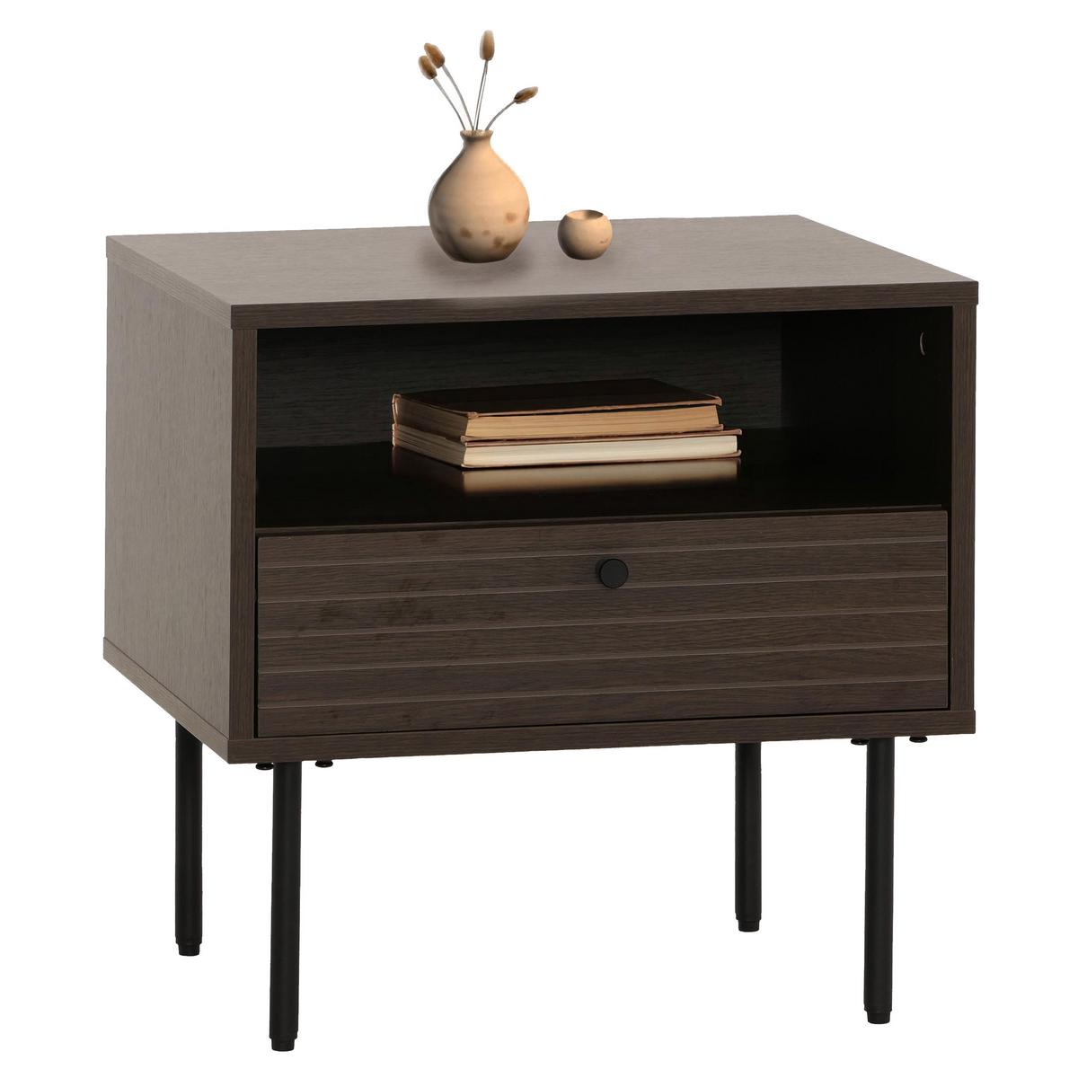 NACHTTISCH rechteckig Dunkelbraun - Dunkelbraun, Holz (50/50/40cm) - MCW