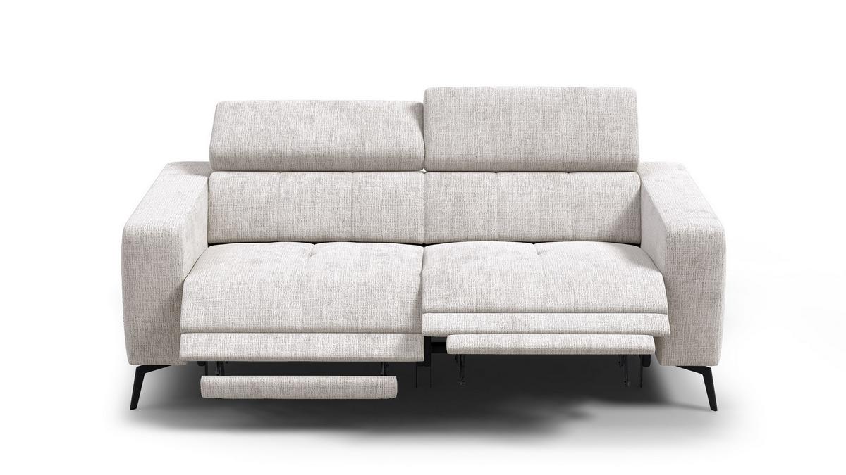 RELAXSOFA MORELLO 3-Sitzer, creme, 2 x Relax Zero Gravity - Creme, Holz/Textil (206/82/103cm) - Wozimo