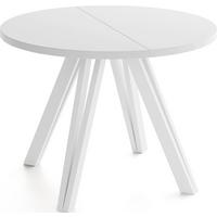 ESSTISCH Ravero runder ausziehbarer, Weiß 100-140/100/77 cm - Weiß, Holz/Holzwerkstoff (100/140/76.5cm) - WFL GROUP