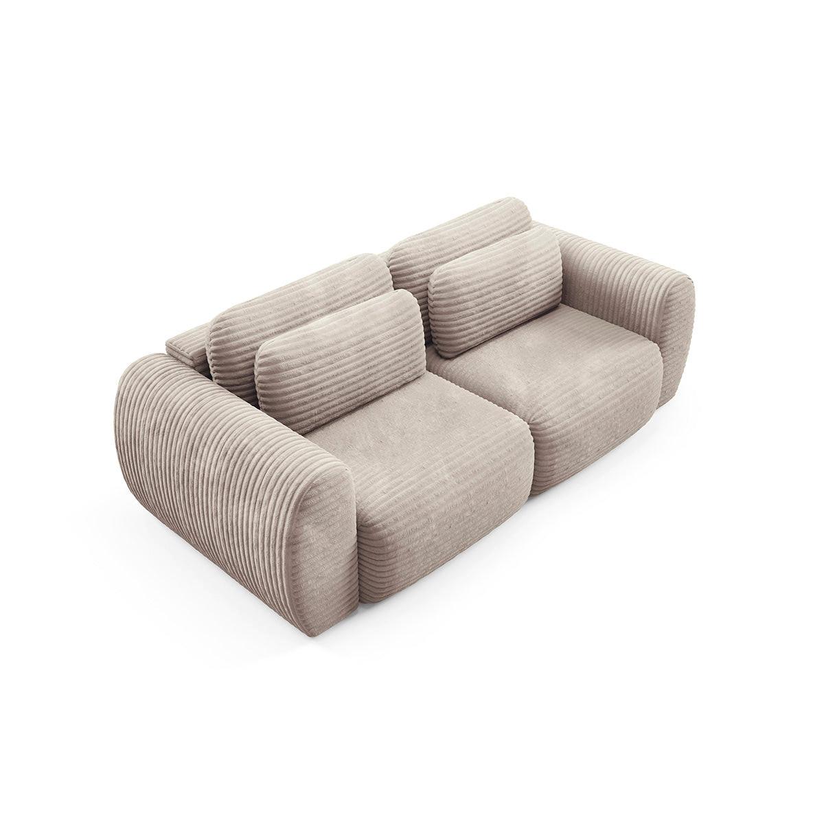 SOFA Camilla 3 Sitzplätze Taupe - Taupe, Holz (266/95/121cm) - Petits-meubles