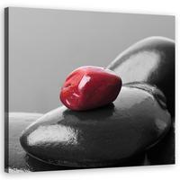 WANDBILD zen spa red stone - Schwarz, Textil (50/50cm) - Feeby