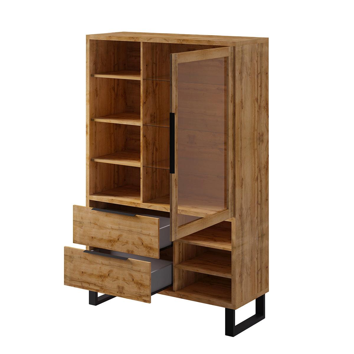 GESCHIRRSCHRANK Eden Holz und Metall - Braun, Holzwerkstoff (120/190/45cm) - Petits-meubles