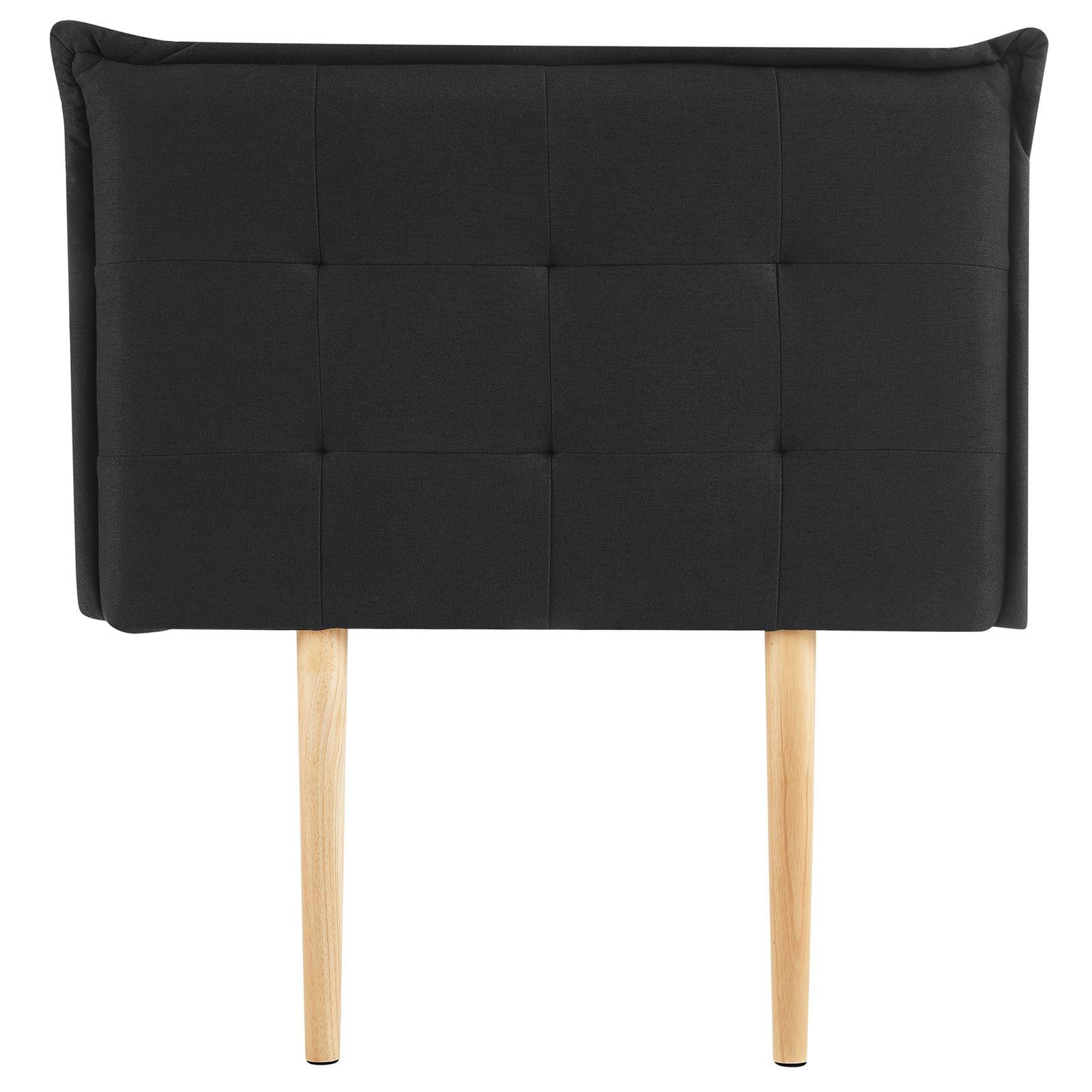 KOPFTEIL JALEYA 90x190 cm schwarz - Schwarz, Textil (91/99/7cm) - IDIMEX