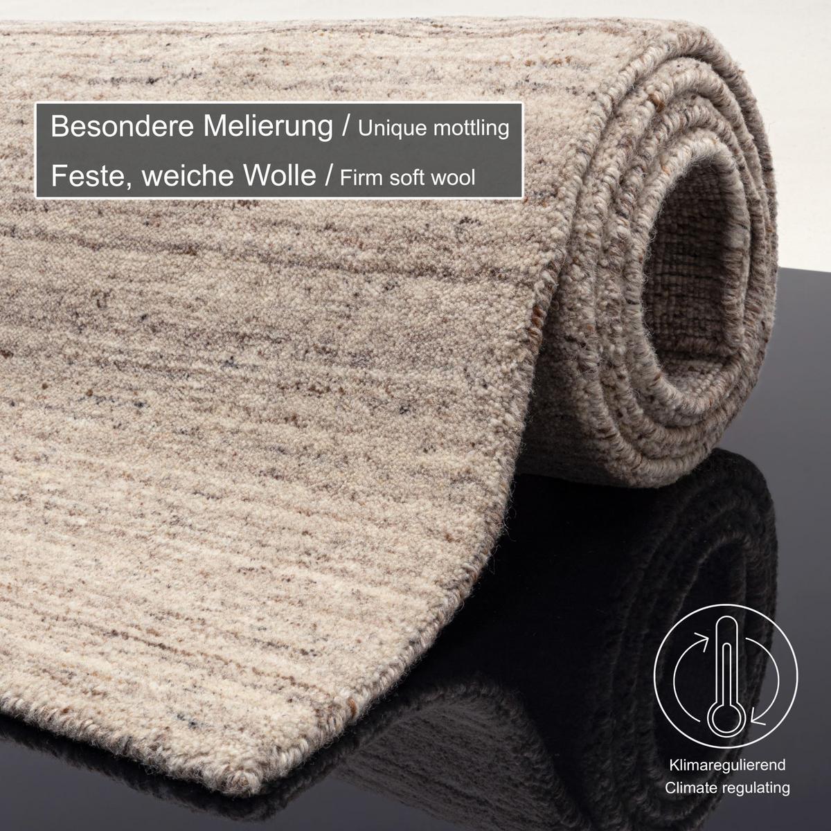 HANDWEBTEPPICH Pure 250x350 cm - Beige, Textil (250/350cm) - THEKO