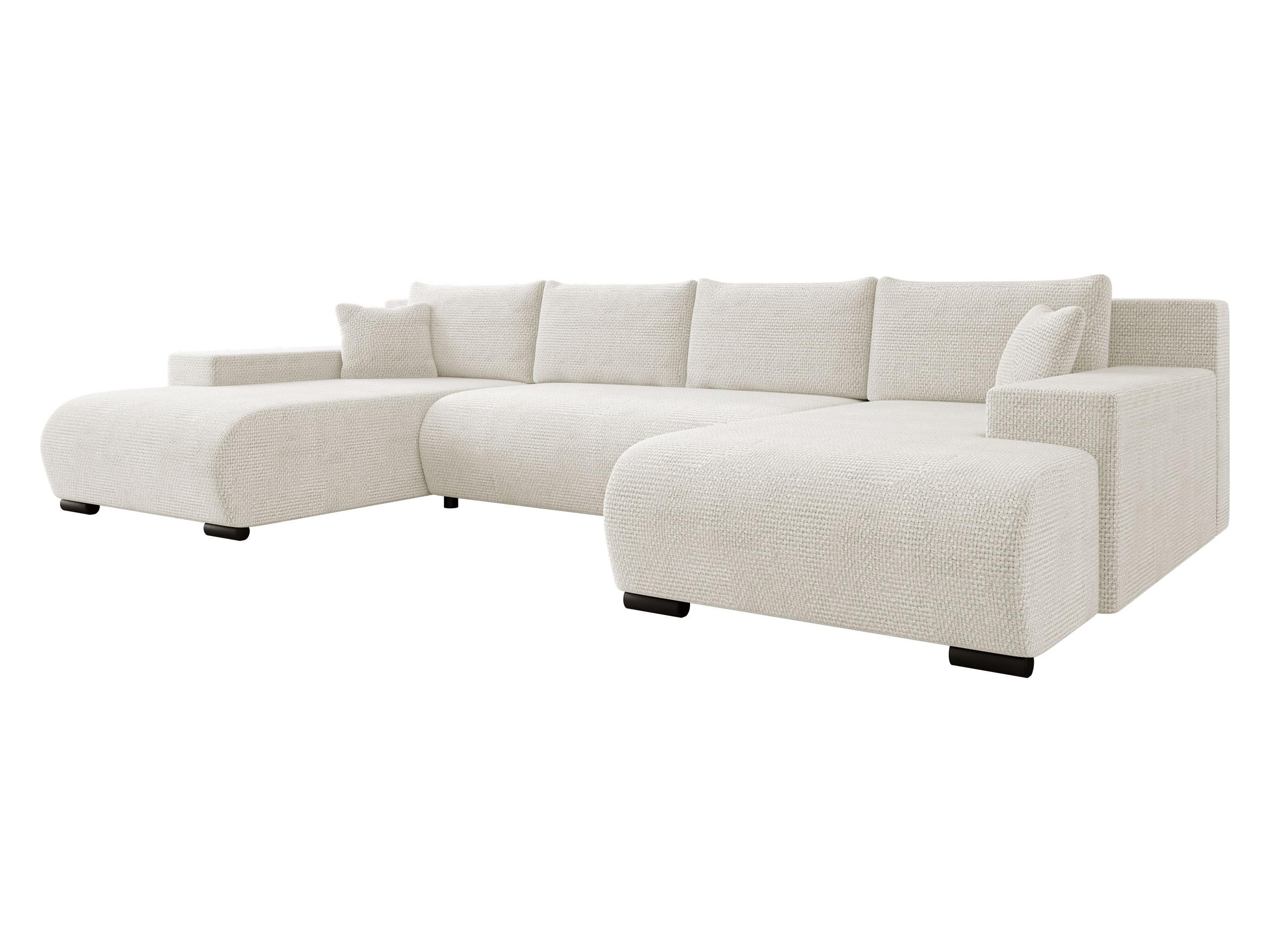 WOHNLANDSCHAFT Nojan U - Creme/Schwarz, Holz/Kunststoff (351/80/191cm) - MIRJAN24