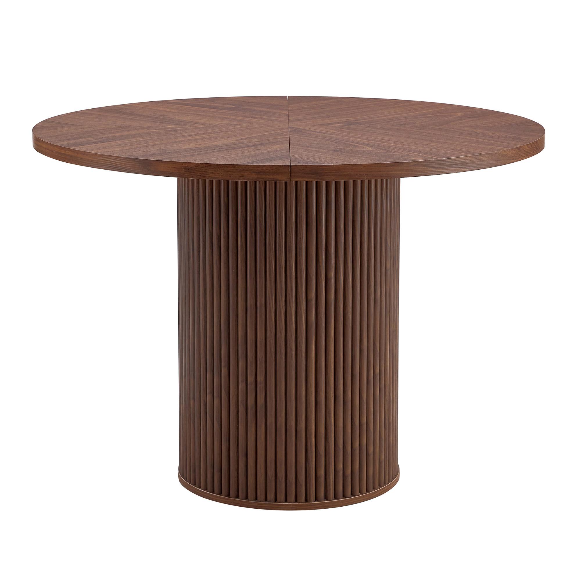 ESSTISCH rund walnuss optik säulenfuß 100cm - Walnussfarben, Holzwerkstoff (100/100/78cm) - Urban Meuble