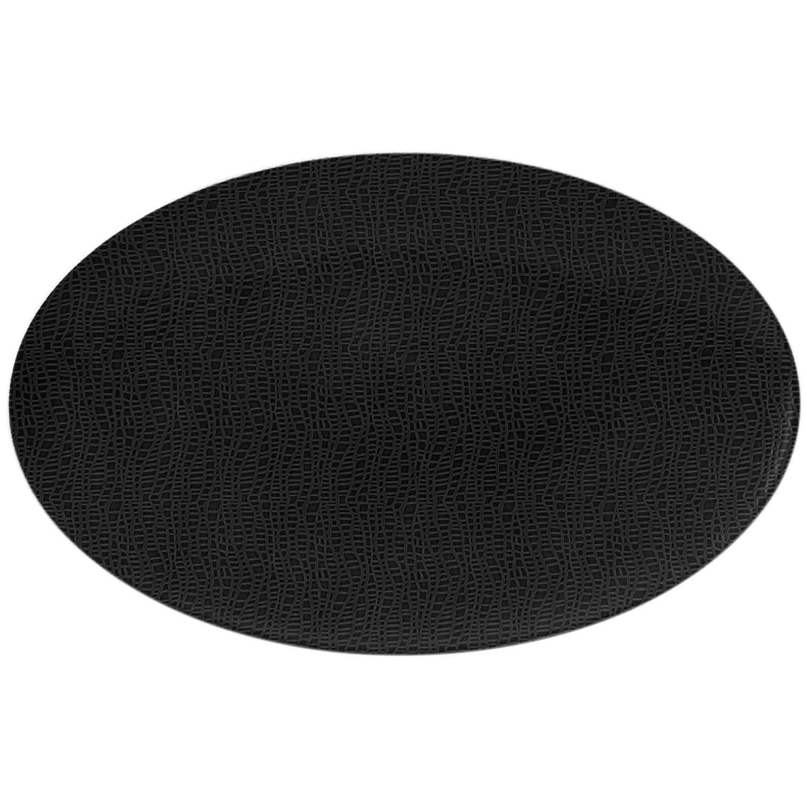 SERVIERPLATTE Life Fashion Glamorous Black 40x26 cm - Schwarz, Keramik (25.8/2.5/40.3cm) - Seltmann Weiden