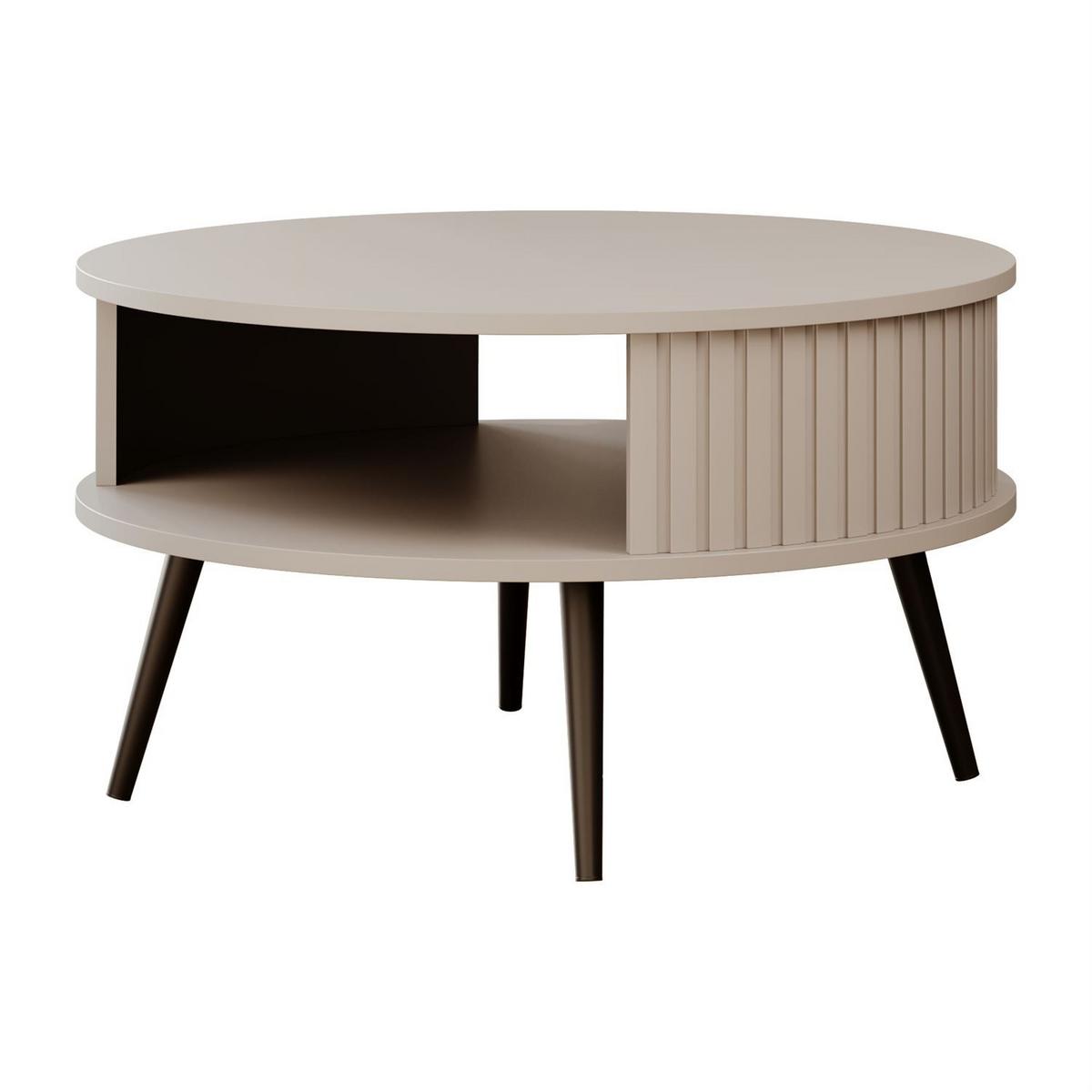 RUNDER Couchtisch IVY - Beige, Holzwerkstoff (76/44/76cm) - Lookway