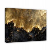 LEINWANDBILD Abstrakt Gold Schwarz 120x80 - Multicolor, Holzwerkstoff (120/80cm) - Wallarena
