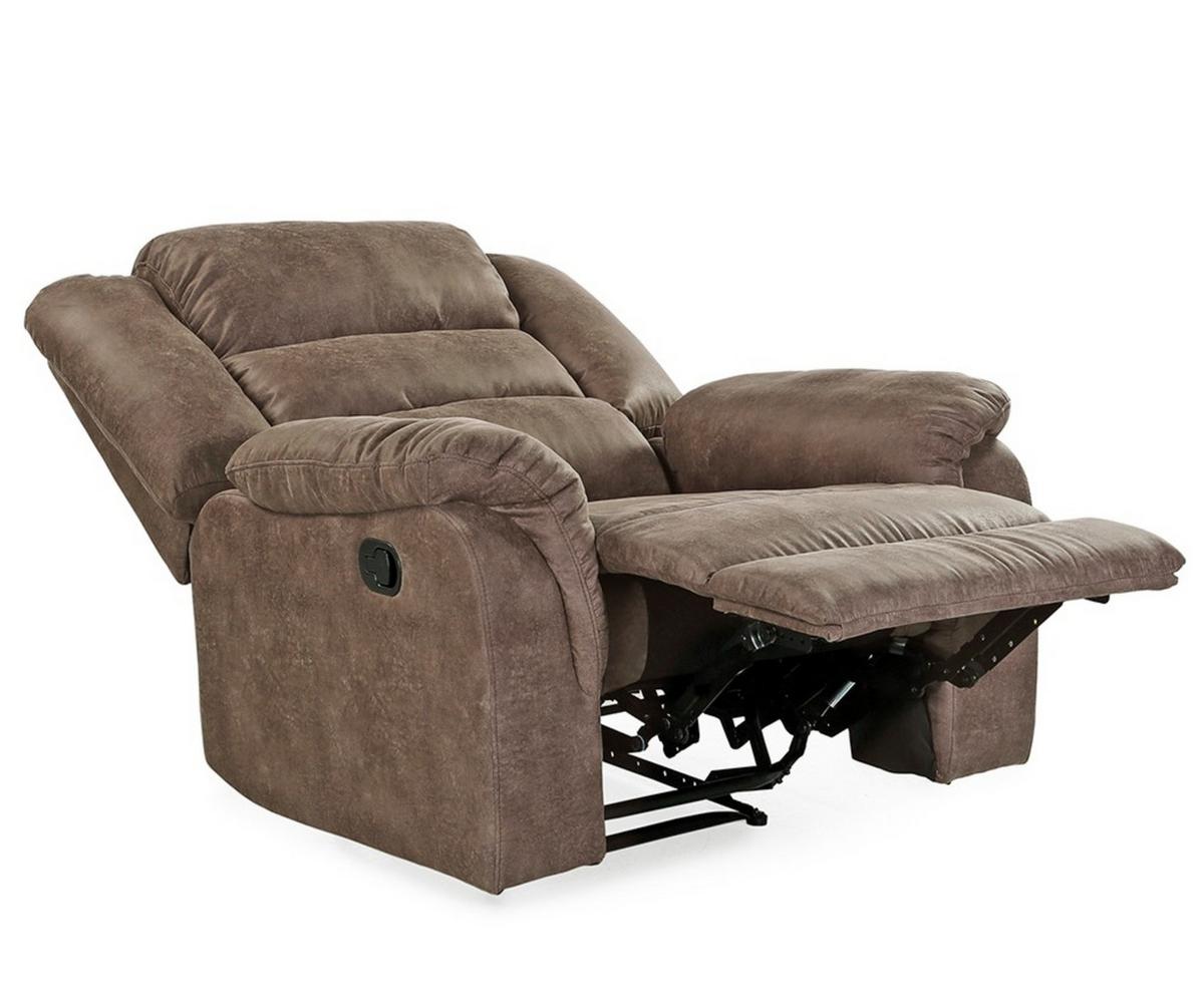 RELAX-FERNSEHSESSEL Federkern, Liegefunktion verstellbar durch halbautomatische Relaxfunktion B95/T93/H103 cm, Mikrofaser Vintage Graubraun / 15132 - Graubraun/Schwarz, Textil (95/103/93cm) - luma-home