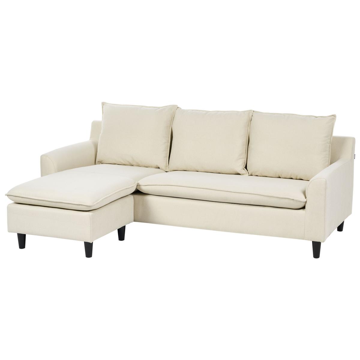ECKSOFA Polsterbezug Beige Elvenes - Beige, Textil (206/140cm) - Beliani