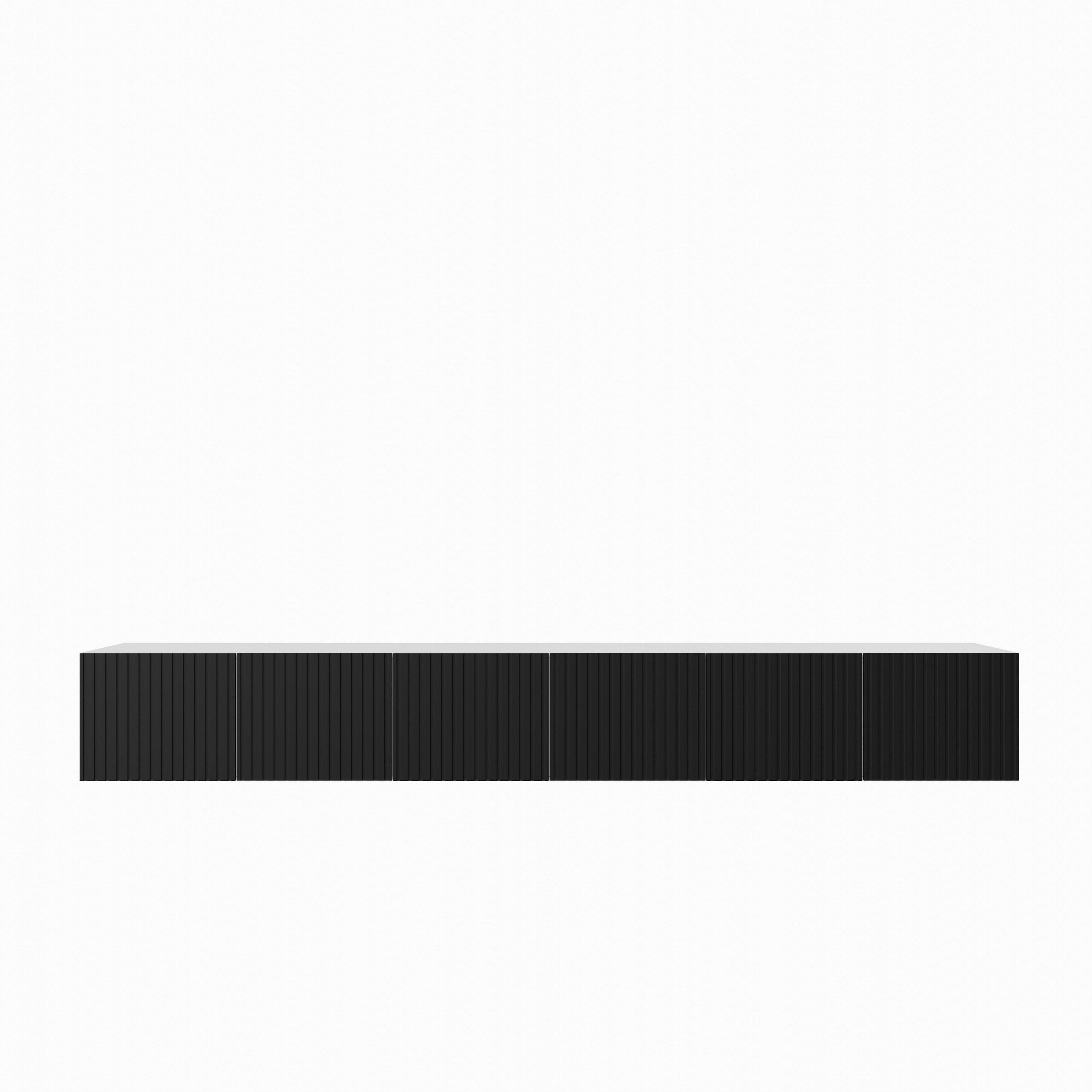 LOWBOARD LIVO 300/41/40 cm, Hängender TV-Schrank Weiß / Schwarz - Schwarz/Weiß, Holzwerkstoff (300/41/40cm) - MASSENO