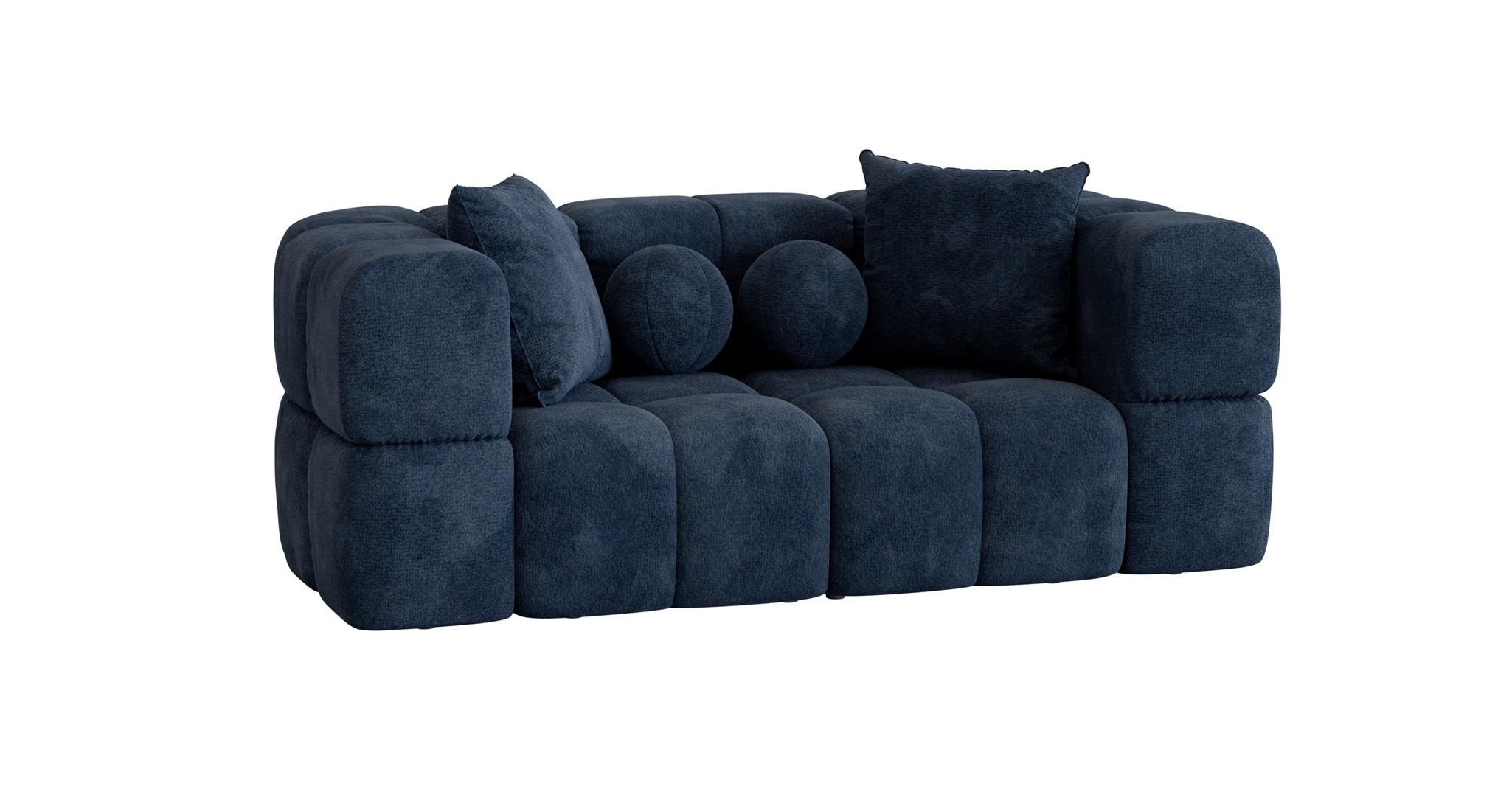 SOFA 2-sitzer Vega - Blau, Holzwerkstoff/Textil (200/77/103cm) - Fun Möbel