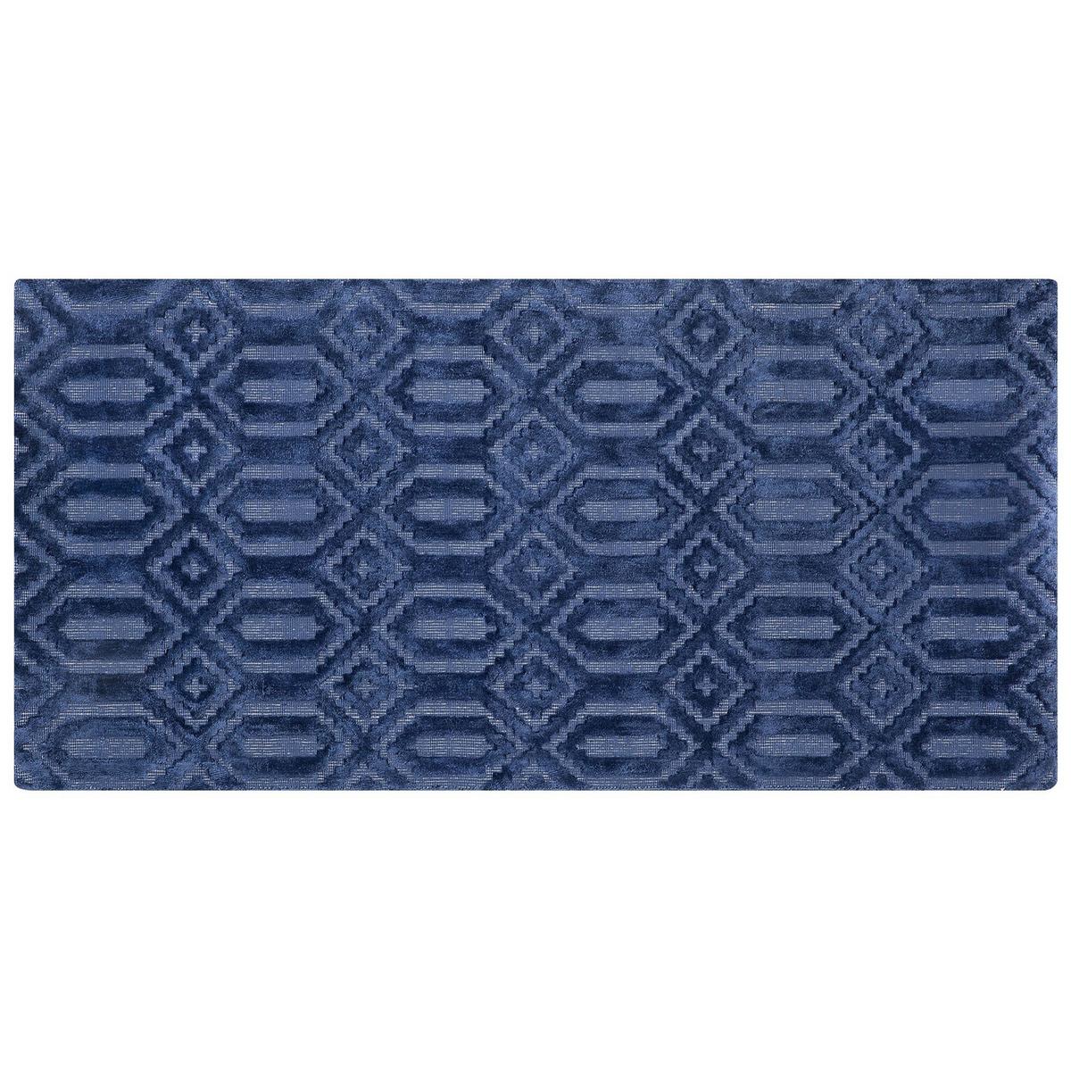 KURZFLOR-TEPPICH Adatepe 150/80 cm - Blau, Naturmaterialien (80/150cm) - Beliani