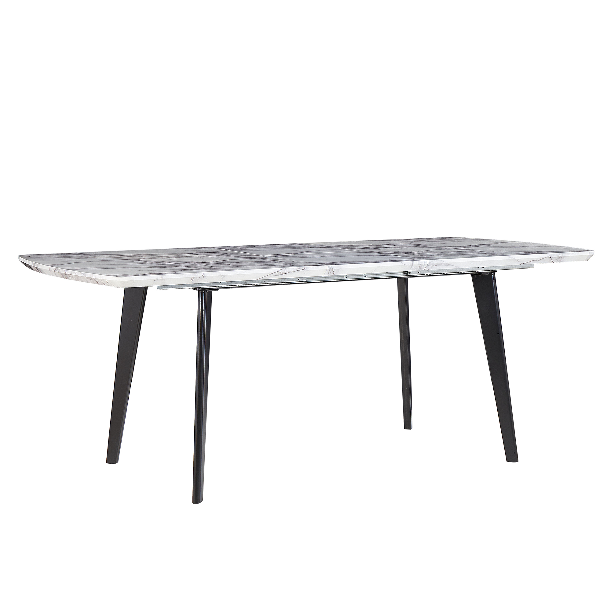 ESSTISCH 160-200/90/77 cm Weiß schwarz Rechteckig Mosby - Weiß, Holzwerkstoff (200/90/77cm) - Beliani