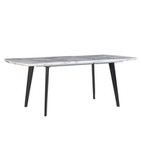 ESSTISCH 160-200/90/77 cm Weiß schwarz Rechteckig Mosby - Weiß, Holzwerkstoff (200/90/77cm) - Beliani