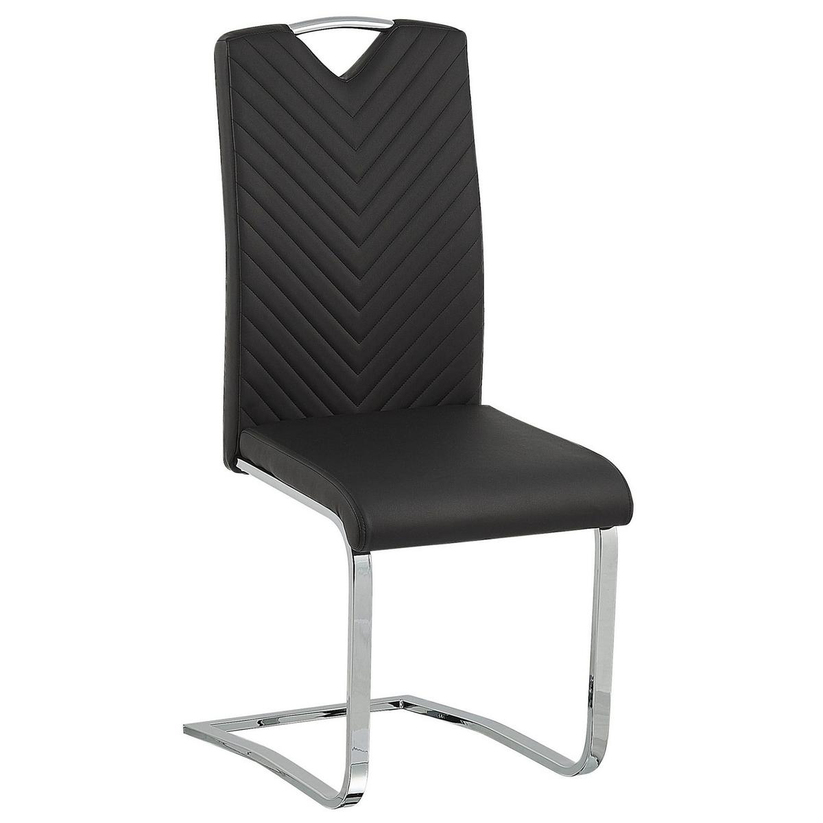 ESSZIMMERSTUHL 2er-Set Kunstleder Schwarz Picknes - Schwarz, Textil/Metall (43/105/55cm) - Beliani