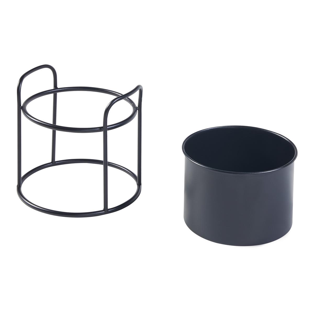 PFLANZENSTÄNDER-SET 2-TLG. Osen - Schwarz, Metall (23.5/40/23.5cm) - [en.casa]