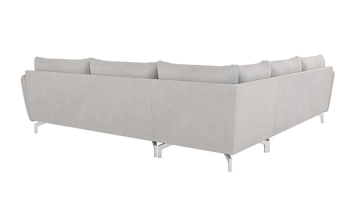 ECKSOFA Elou Silber Microfaser - Chromfarben/Silberfarben, Holz/Textil (276/276cm) - S-Style