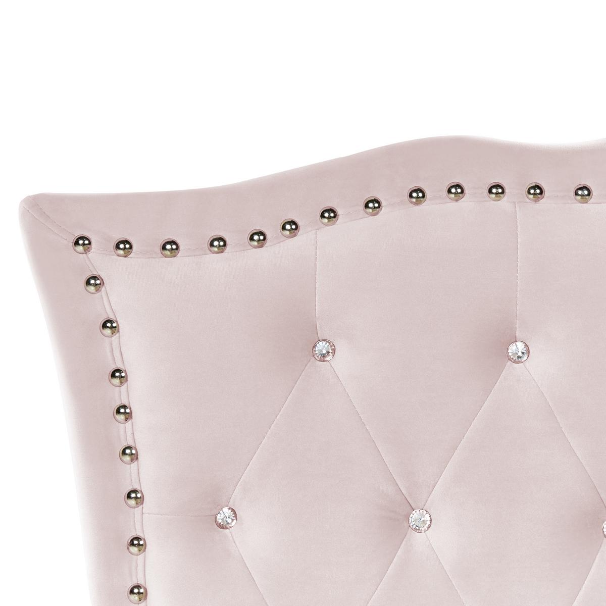 BETT 90/200cm Pastellrosa Metz - Pink, Textil (90/200cm) - Beliani