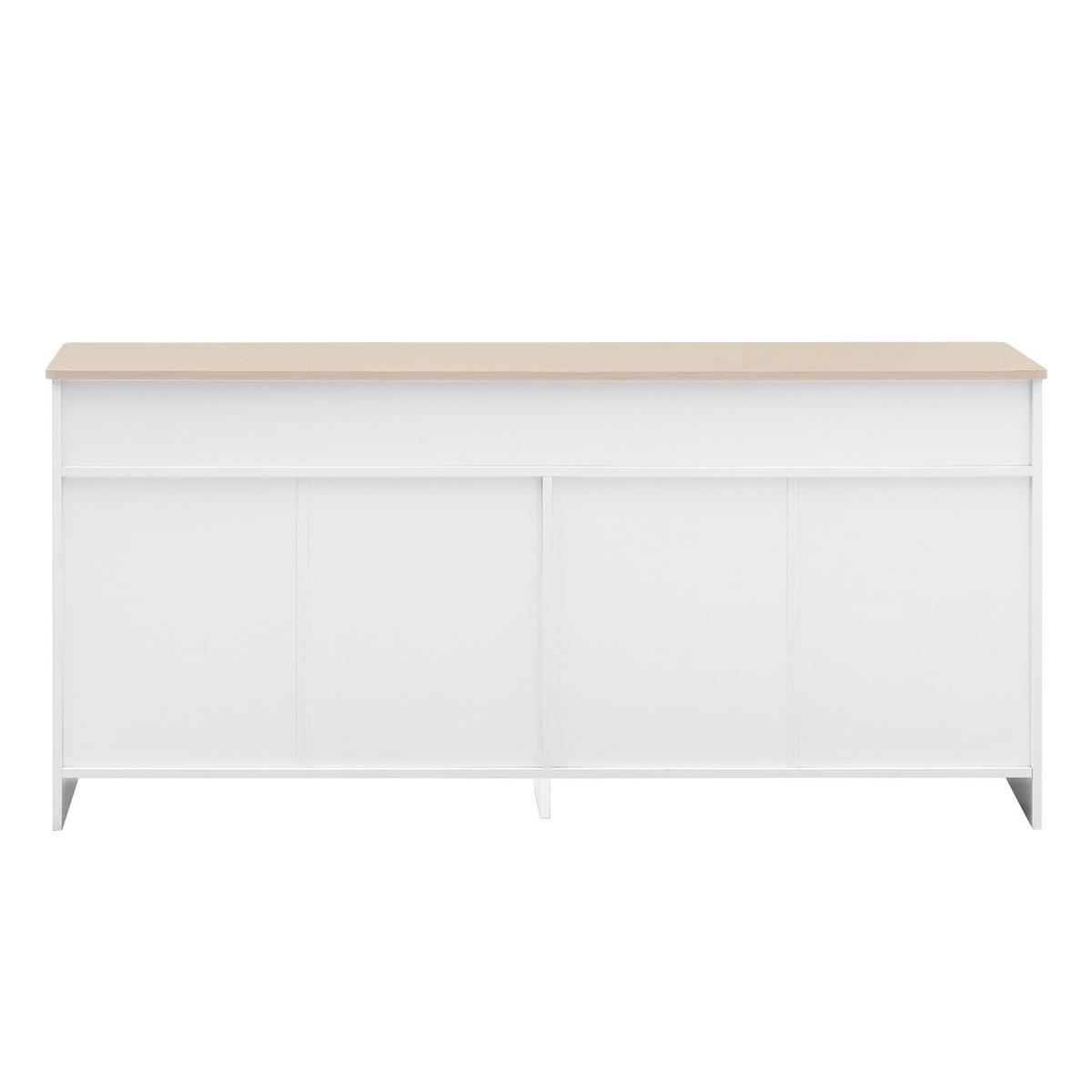 SIDEBOARD weiß & holzoptik 4 türen & 3 schubladen - Weiß, Holzwerkstoff (160/75/37cm) - Urban Meuble