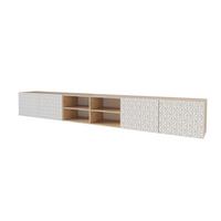 LOWBOARD VIRA-W 3x100x40x40 cm - Artisan / Weiß - Weiß, Holzwerkstoff (300/40/40cm) - ALTDECOR