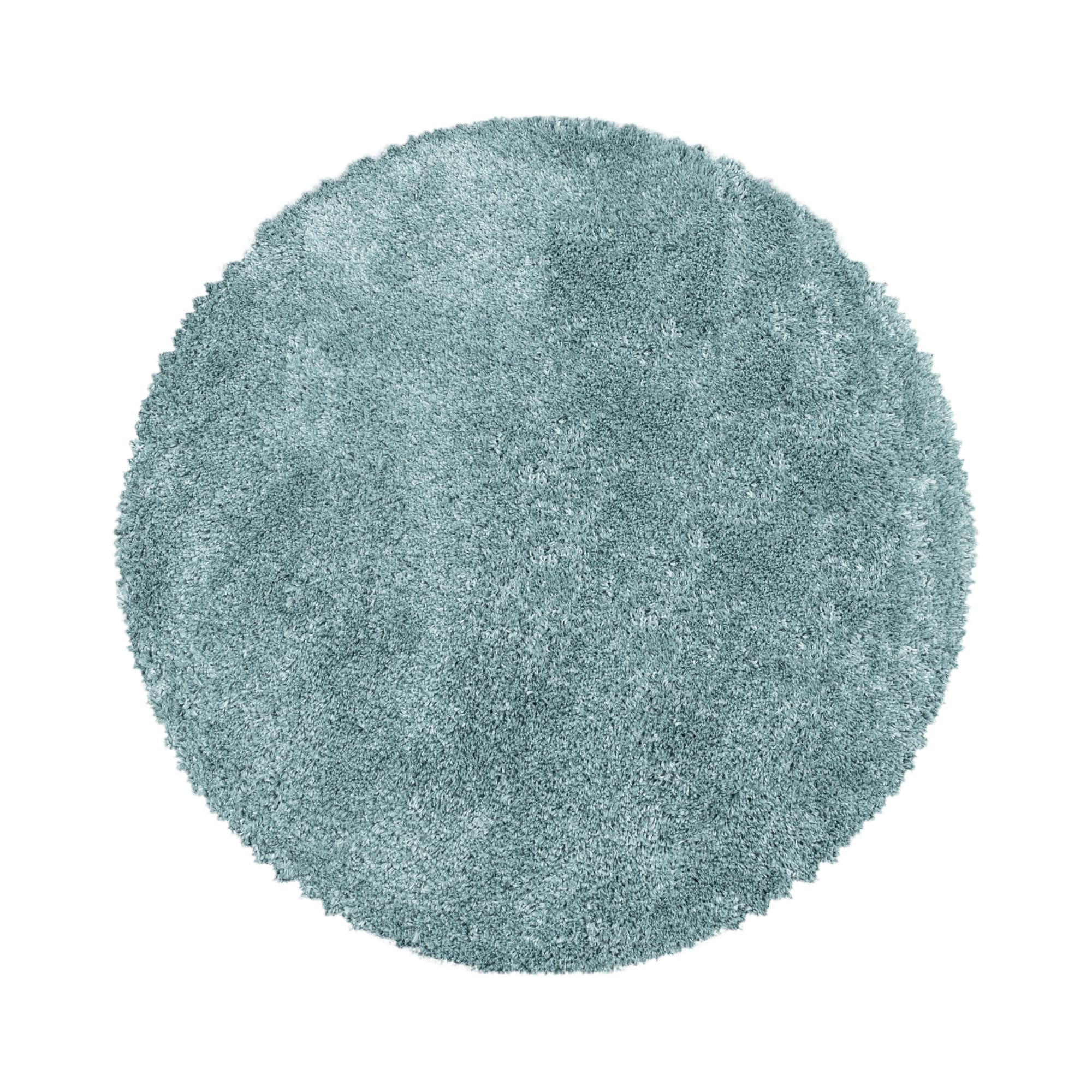 HOCHFLORTEPPICH SALZACH, einfarbig, aus Polypropylen, Blau, Ø 160 cm - Blau, Textil (160/160cm) - KADIMA DESIGN