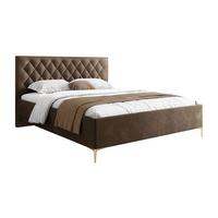 POLSTERBETT INEZ mit Bettkasten 140x200 cm Royal Velvet 196 - Braun, Textil - Lookway