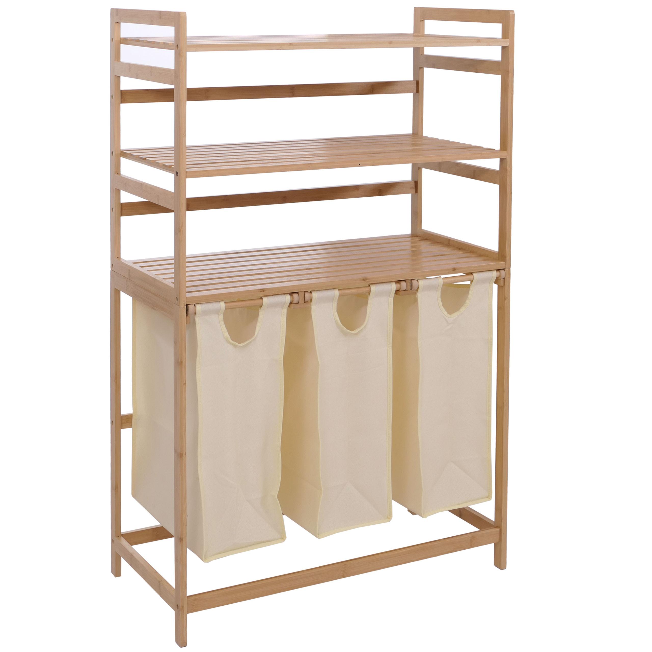 WÄSCHESAMMLER Braun, Cremeweiß - Creme/Braun, Holz (80/125/40cm) - MCW