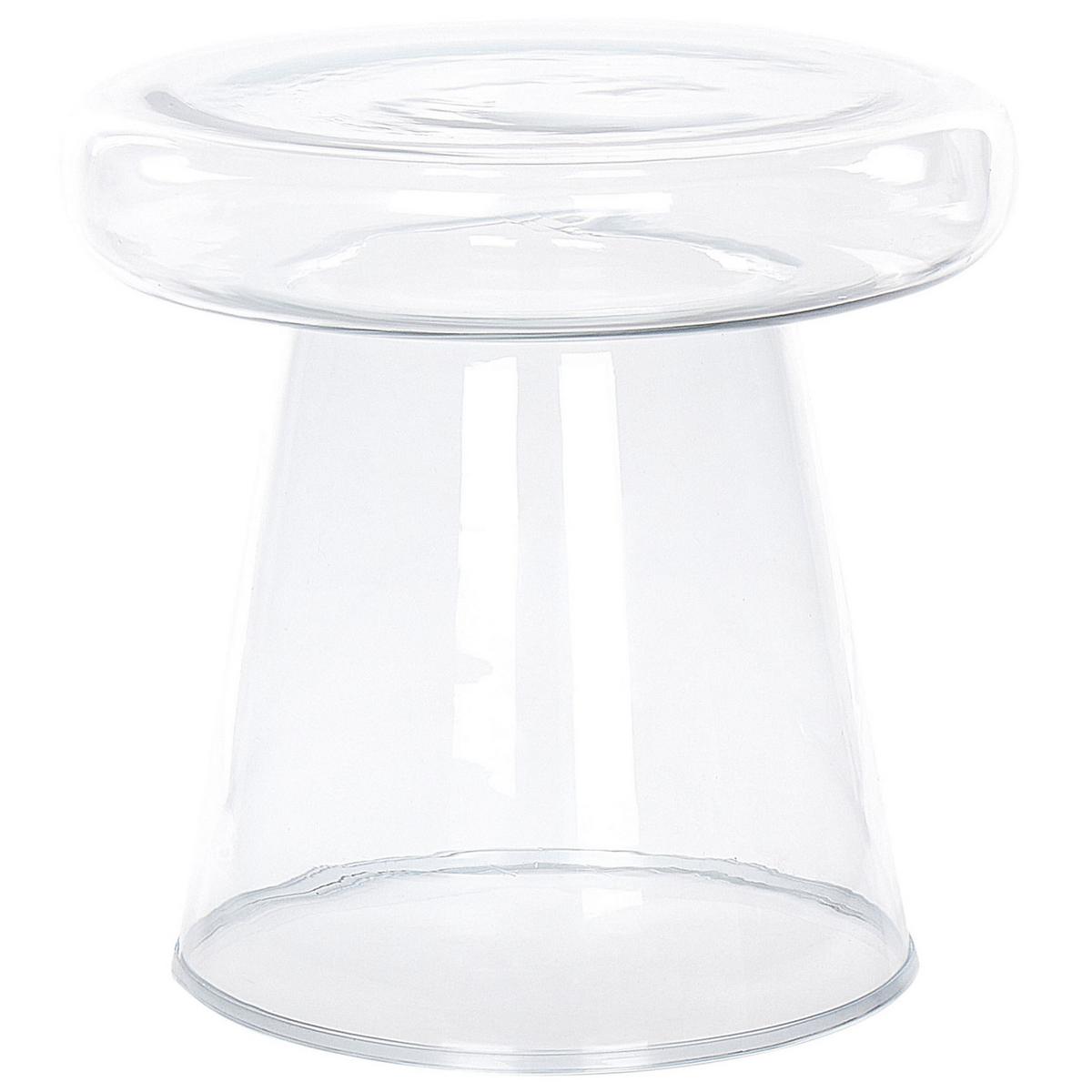 BEISTELLTISCH 2er-Set Glas transparent rund Laguna/Caldera - Transparent, Glas (37/37/43cm) - Beliani